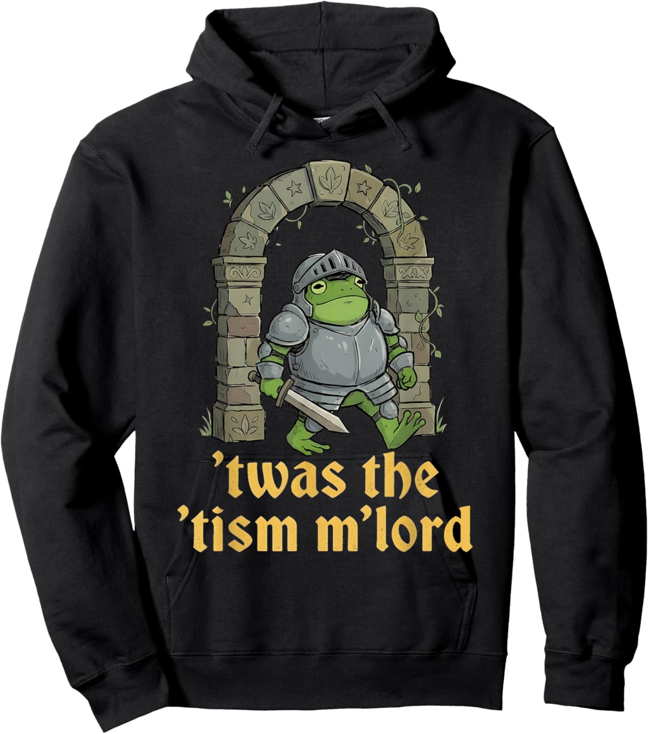Funny Meme TWAS The Tism M Lord Frog Wizard Kids Hoodie - Hoodie | Black