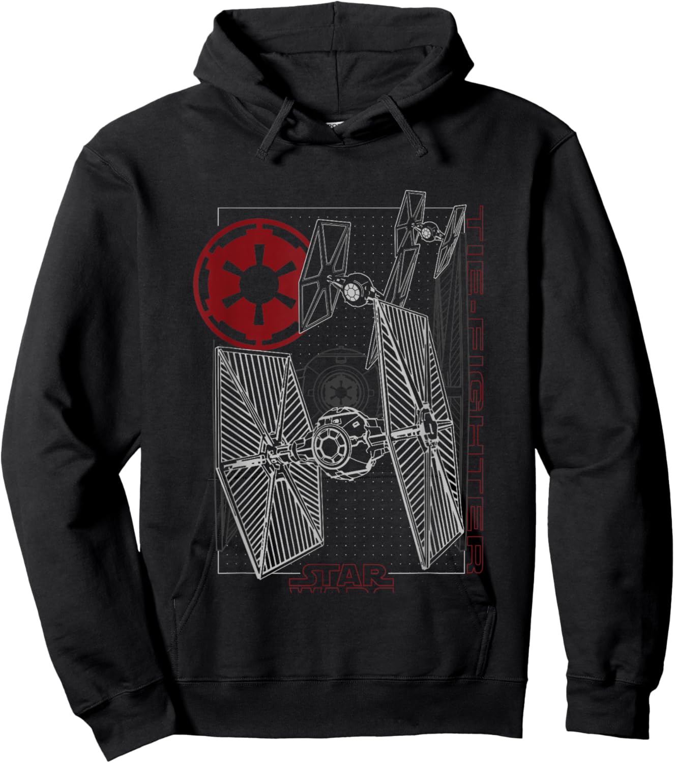 Star Wars Classic TIE Fighter Blueprint Hoodie - Hoodie | Black