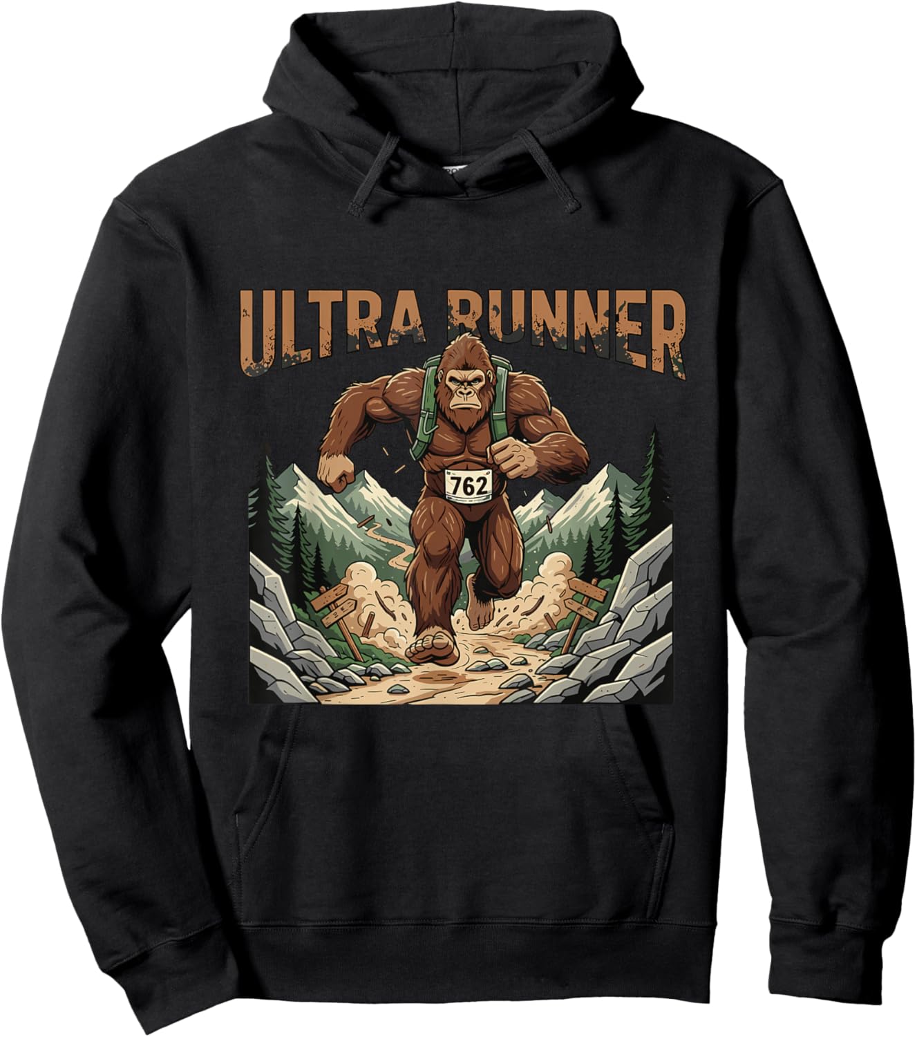 Bigfoot Ultra Runner Forest Trail Run Endurance Charge Hoodie - Hoodie | Black