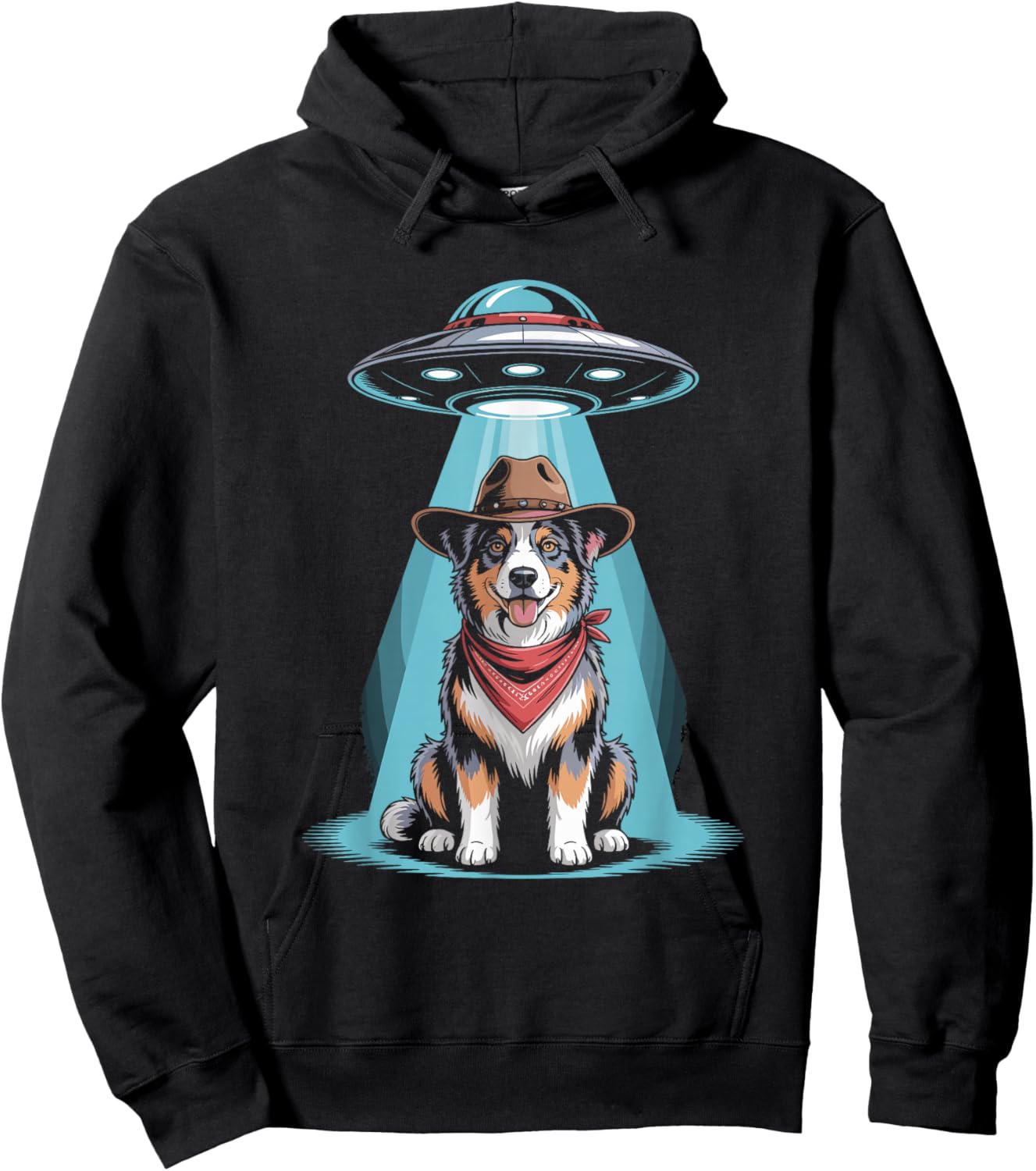 Cowboy Space Dog Desert UFO Art Hoodie - Hoodie | Black