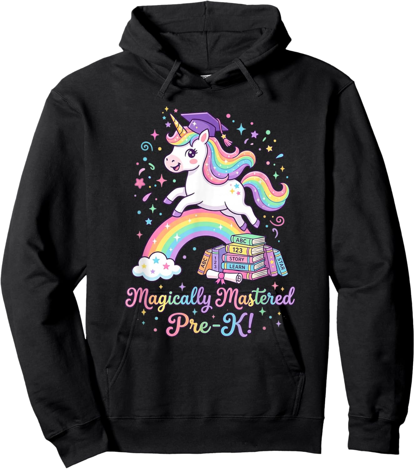 Pre-K Graduation Unicorn Rainbow Magically Mastered Pre-K Hoodie - Hoodie | Black