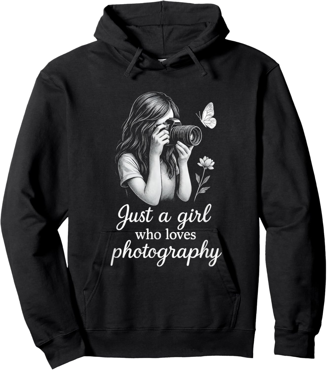 Girl Photography Lover Woman with Camera for Photographer Hoodie - Hoodie | Black