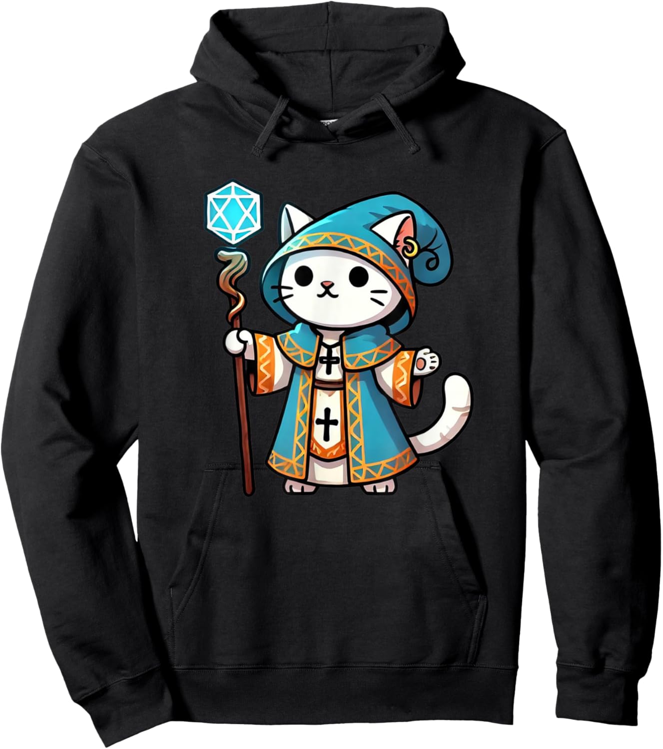 Medieval Cleric Cat Hoodie - Hoodie | Black