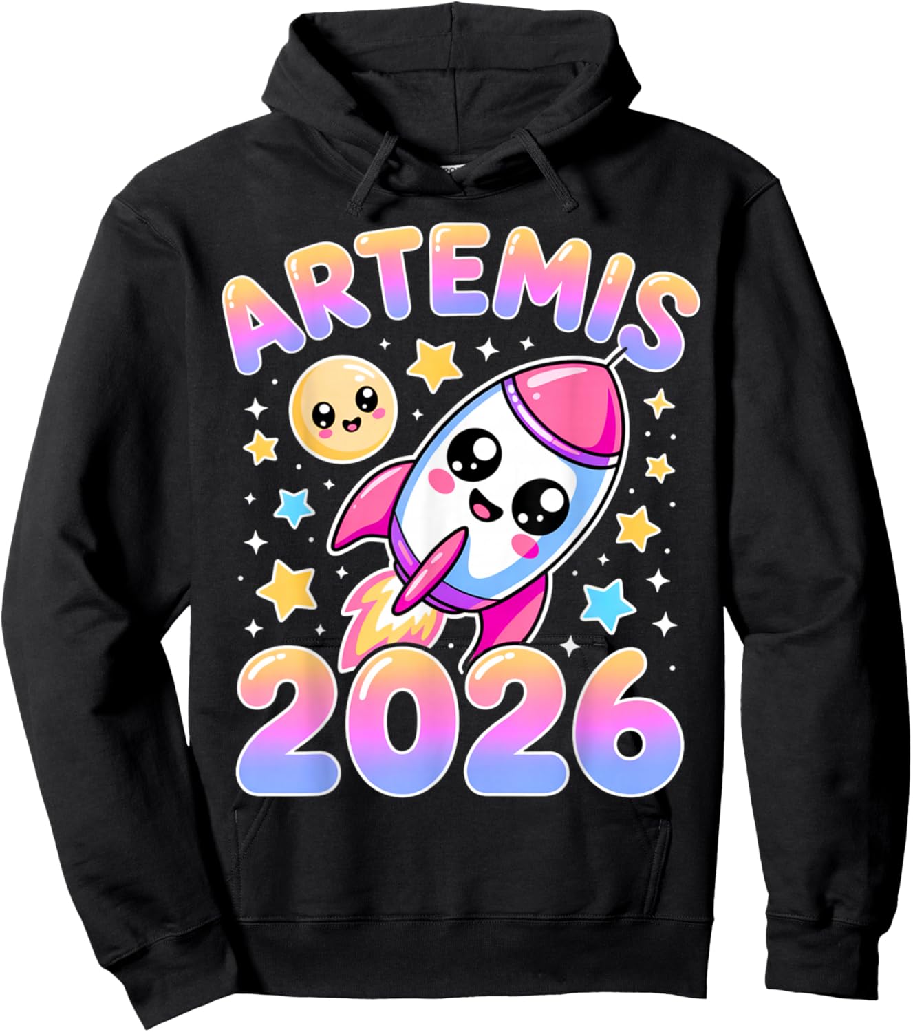 Artemis II 2026 Cute Design for Kids Launch Back to The Moon Hoodie - Hoodie | Black