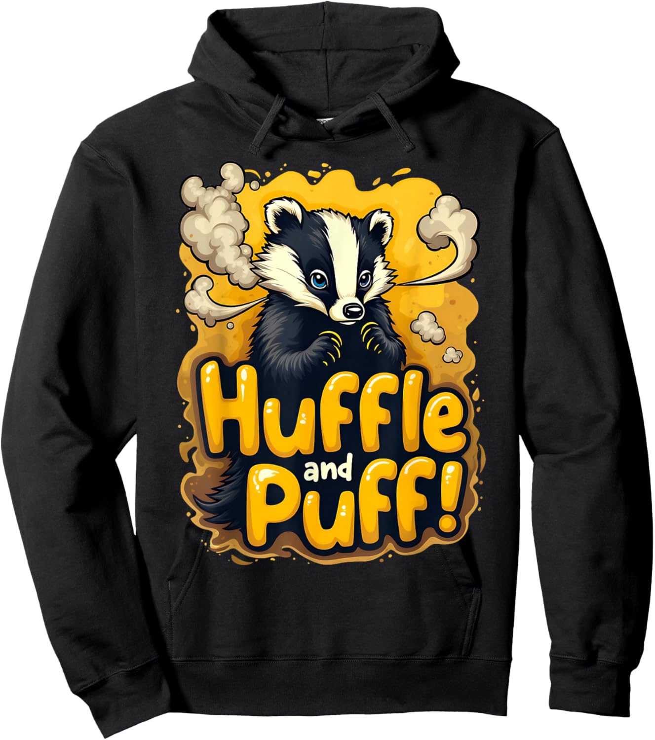 Everyday I'm Hufflin' Huffle and Puff Honey Badger Animal Hoodie - Hoodie | Black