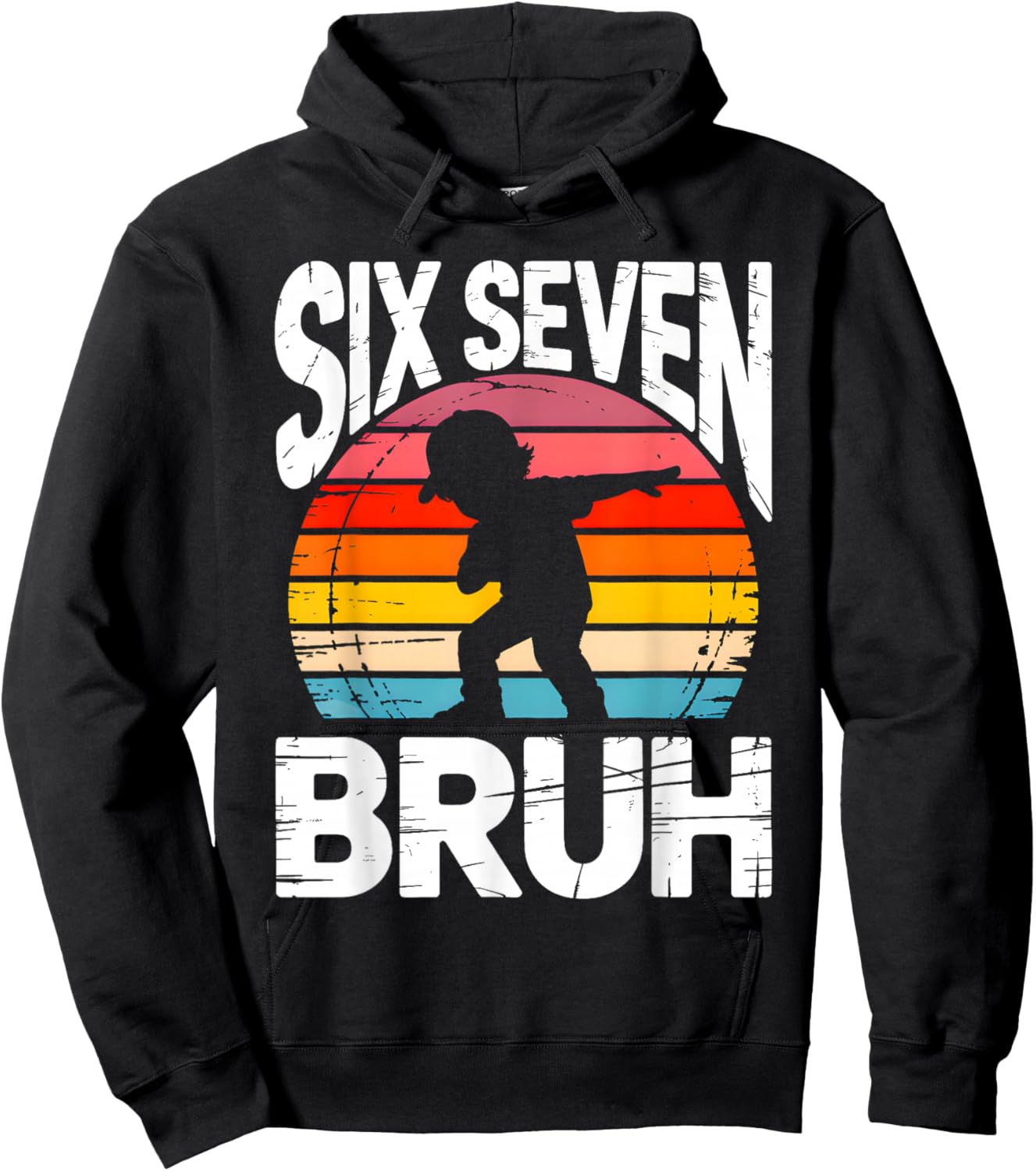 Six Seven Bruh Dab Funny 67 Costume 6 7 Meme Kids Youth Boys Hoodie - Hoodie | Black