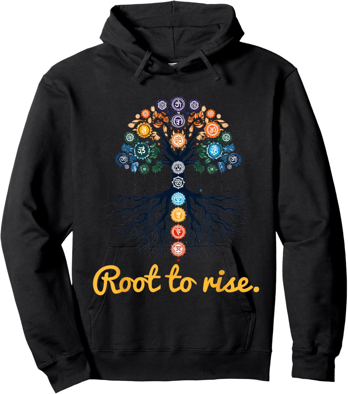Tree Chakras ~ Root to Rise ~ Zen Yoga Chakra Meditation ~ Hoodie - Hoodie | Black