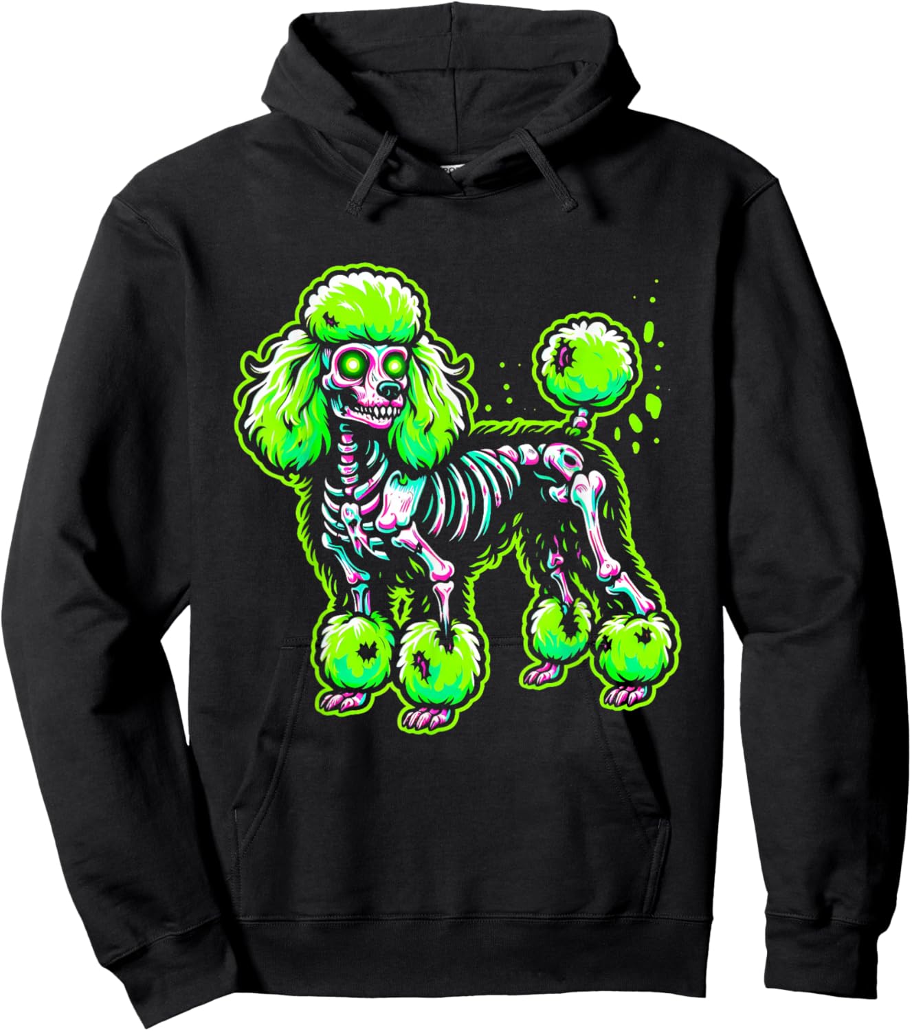 Zombie Poodle Dog Ghost Dark Halloween Horror Skeleton Gifts Hoodie - Hoodie | Black