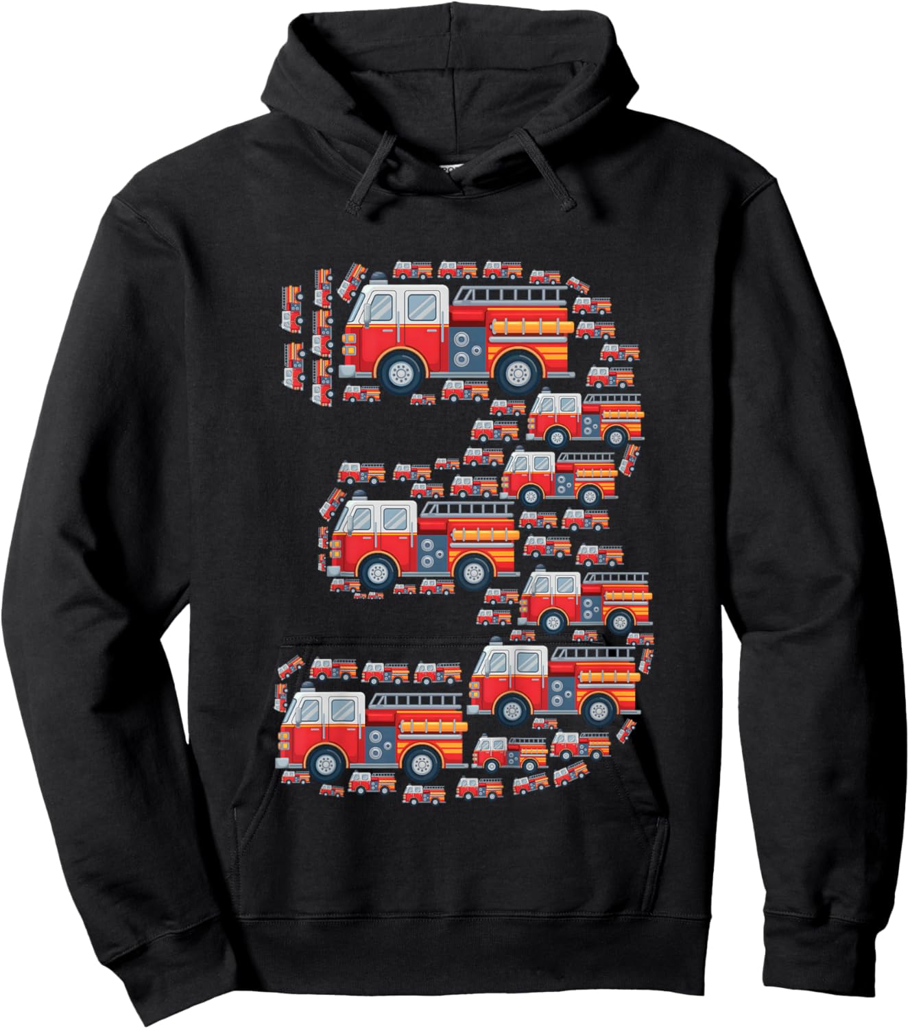 Kids Fire Truck 3rd Birthday Boy 3 Year Old Toddler Firefighter Hoodie - Hoodie | Black