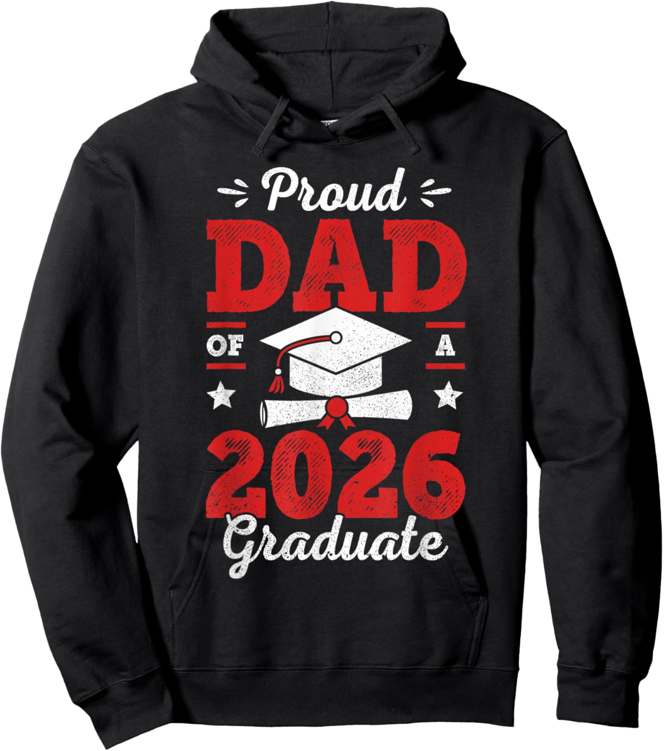 Proud Dad Of A Class Of 2026 Graduate Senior Graduation Hoodie - Hoodie | Black