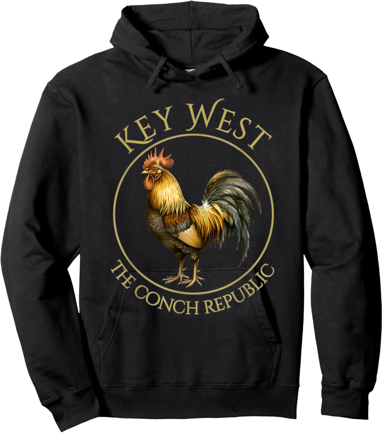 Vintage Rooster Key West Florida Vacation Hoodie - Hoodie | Black