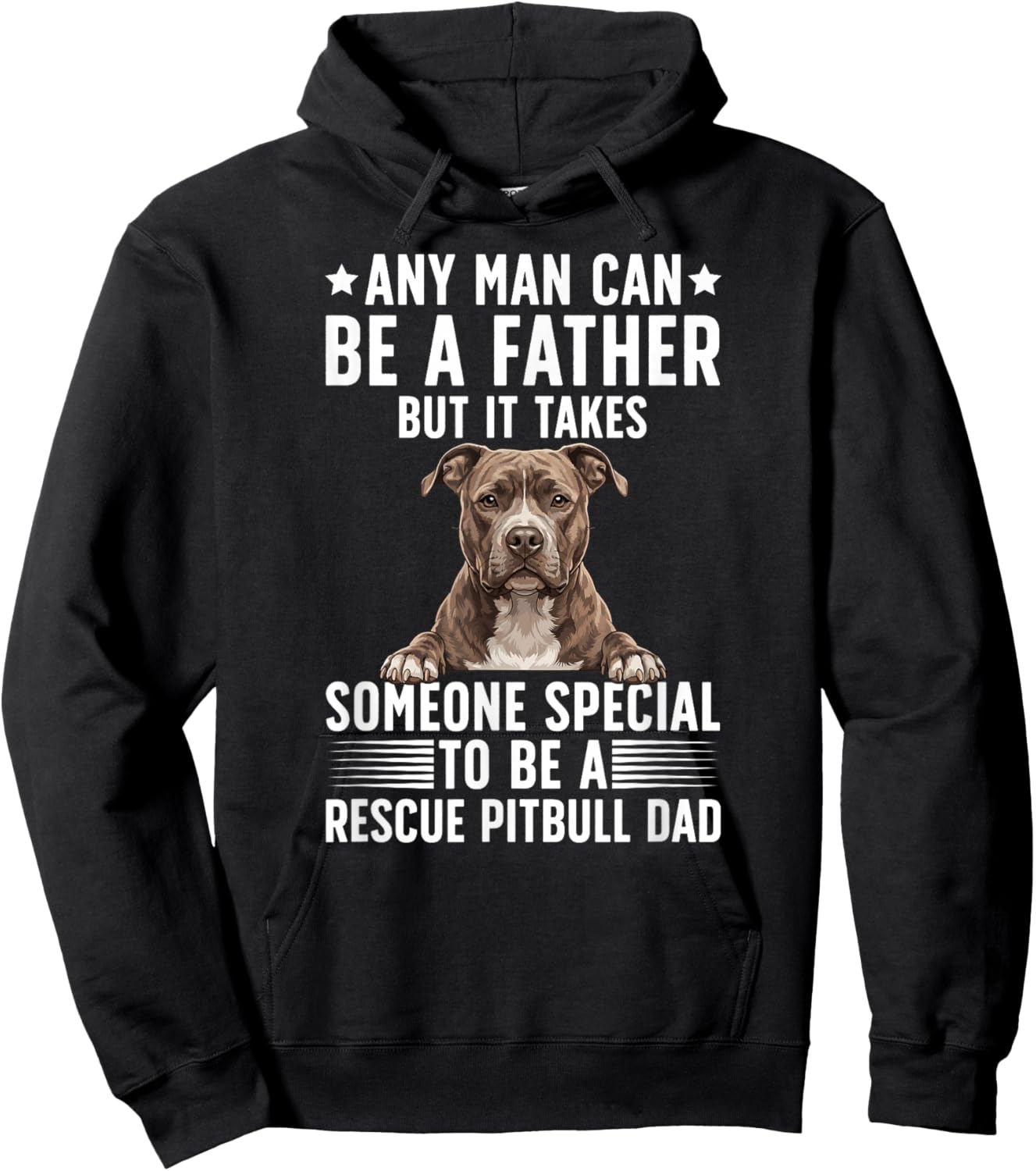 to Be A Rescue Pitbull Dad Pittie Rescue Dad Hoodie - Hoodie | Black