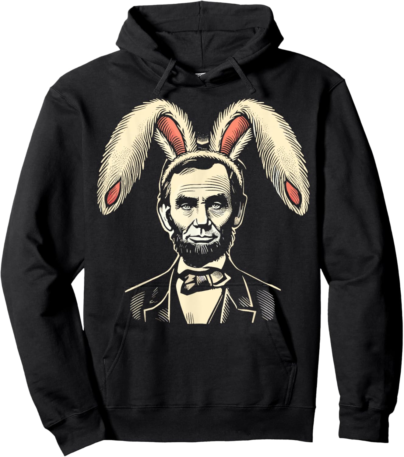 Men Women Vintage Easter Bunny Costume Abraham Lincoln Hoodie - Hoodie | Black