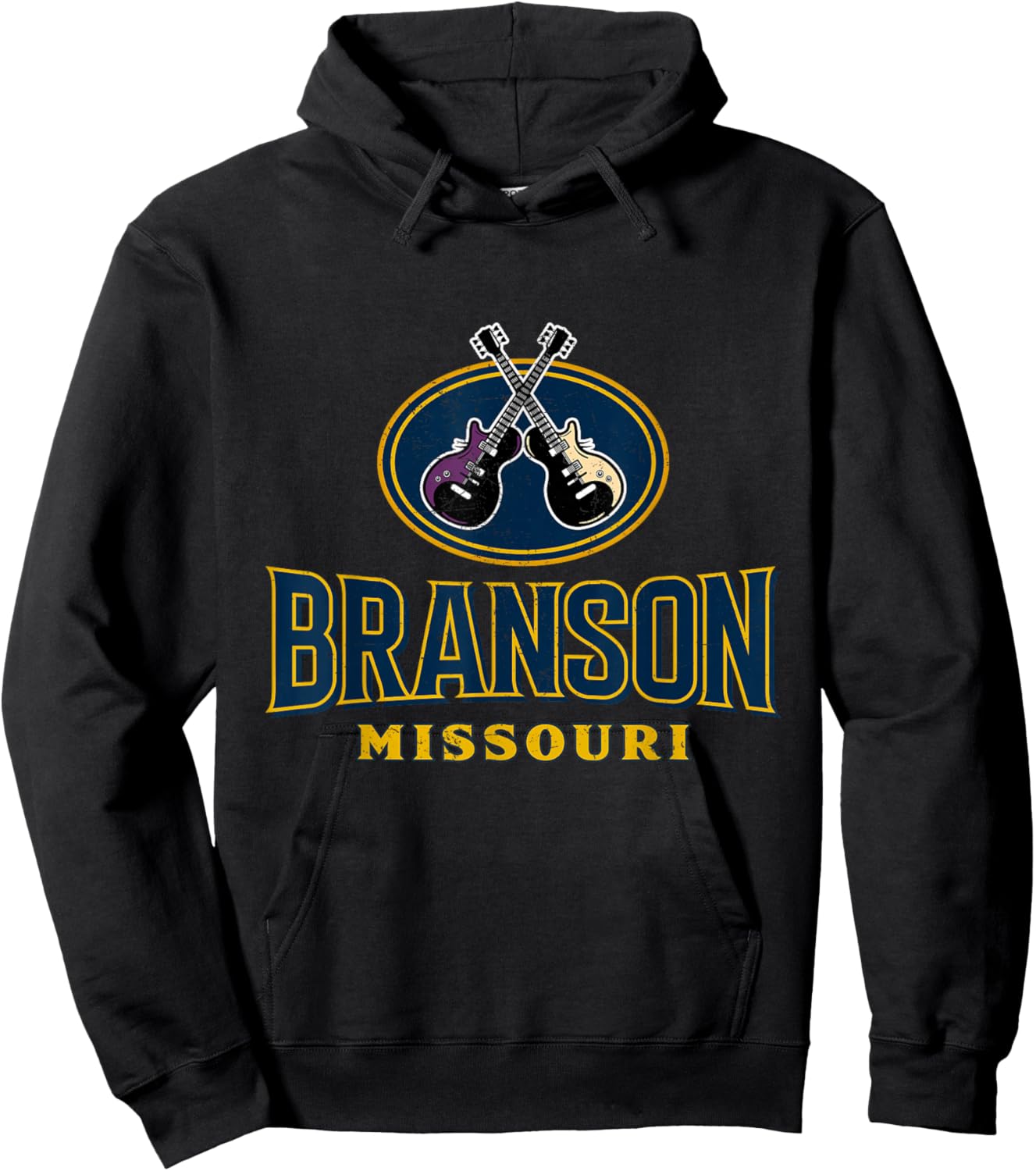 Branson Missouri Trip Souvenir Guitars Music Culture Vintage Hoodie - Hoodie | Black