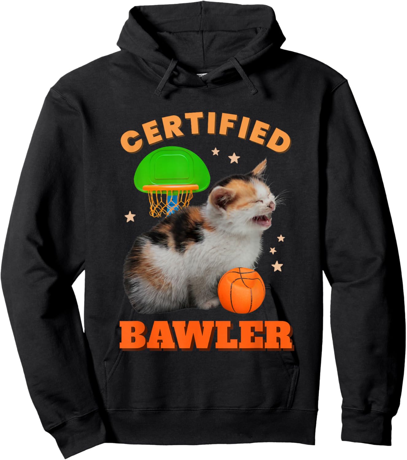 Certified Bawler Funny Cat Baller Meme Basketball Novelty Men Women Hoodie - Hoodie | Black