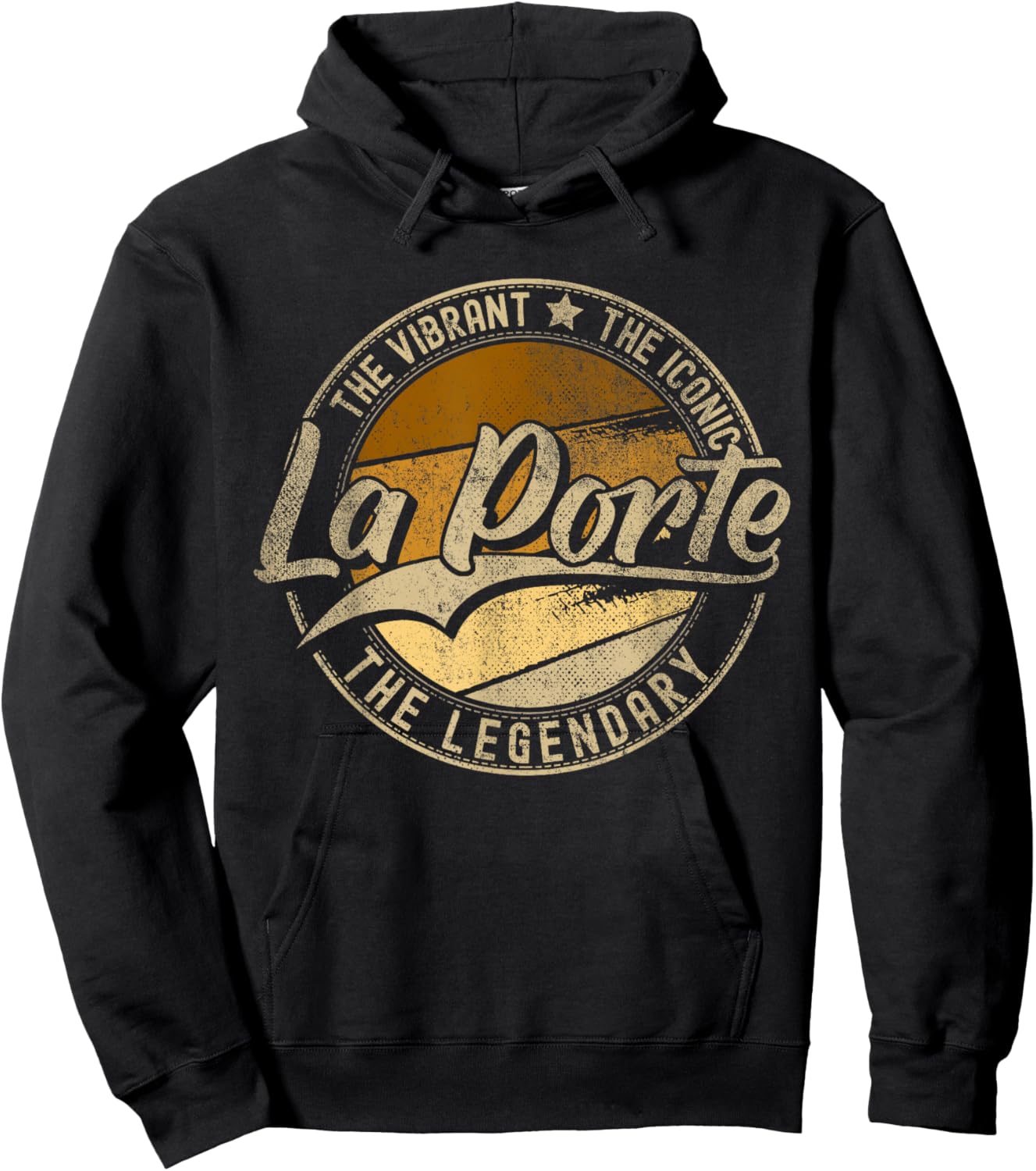 La Porte TX | Texas | Vintage Distressed Hoodie - Hoodie | Black