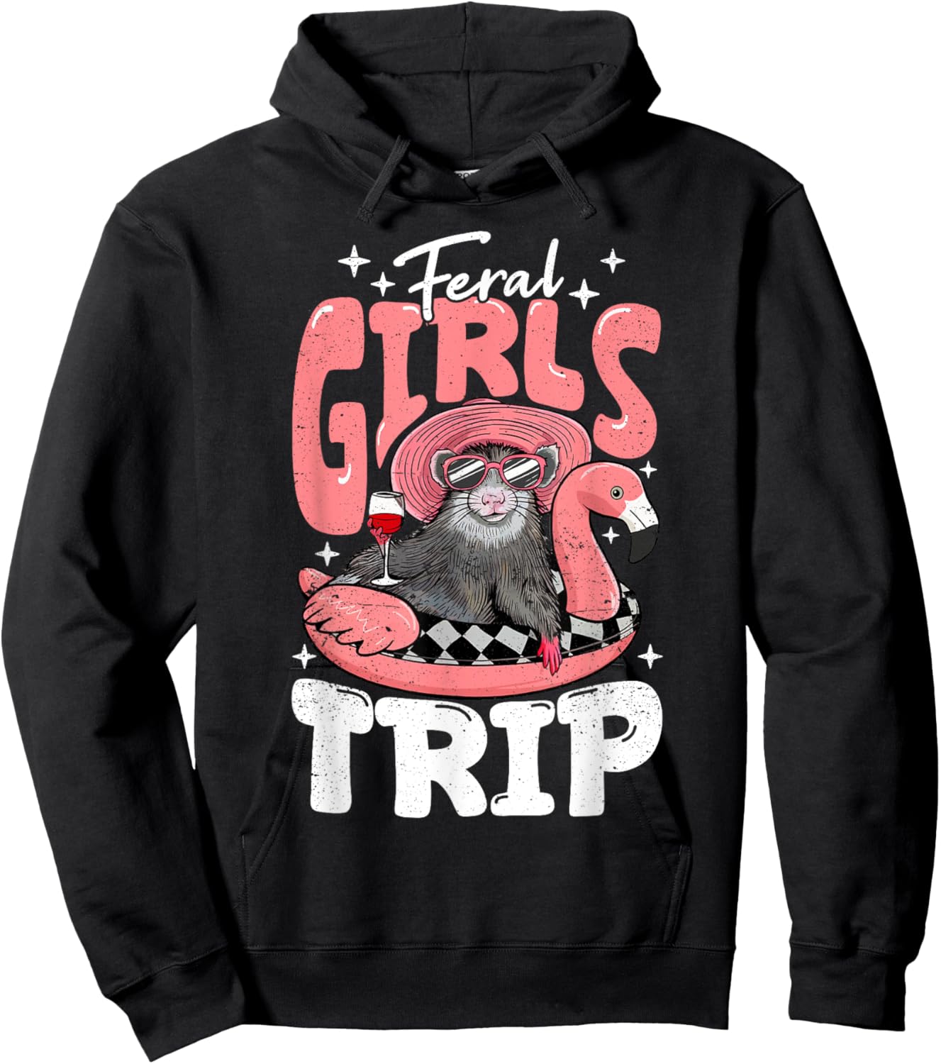 Feral Girls Trip Possum For Opossum Women Hoodie - Hoodie | Black