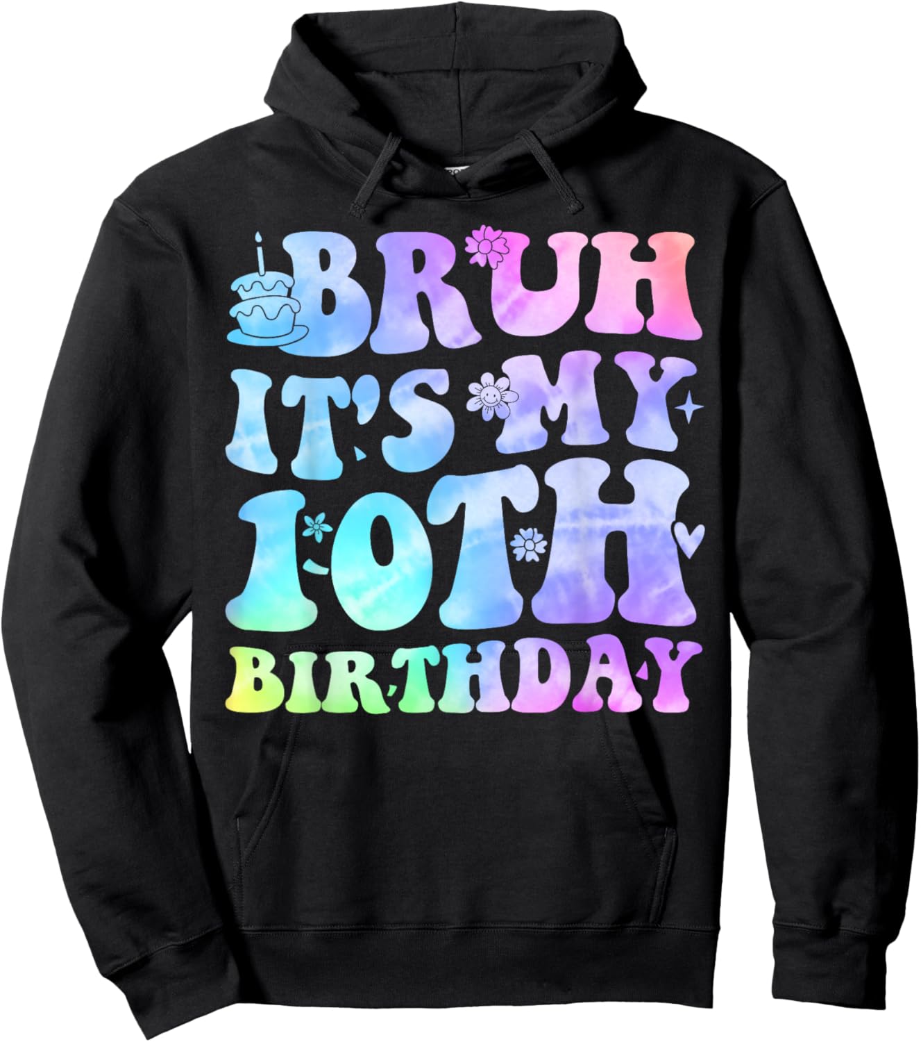 Bruh It's My 10th Birthday 10 Year Old Gifts Ten Bday Hoodie - Hoodie | Black