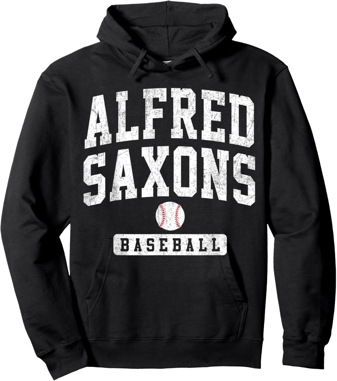 Alfred University Saxons Baseball Arch Vintage Design Men Hoodie - Hoodie | Black