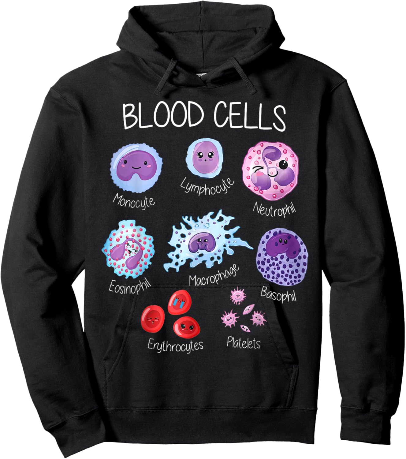 Blood Cell Types Hematologist Pathologist Lab Scientist Hoodie - Hoodie | Black