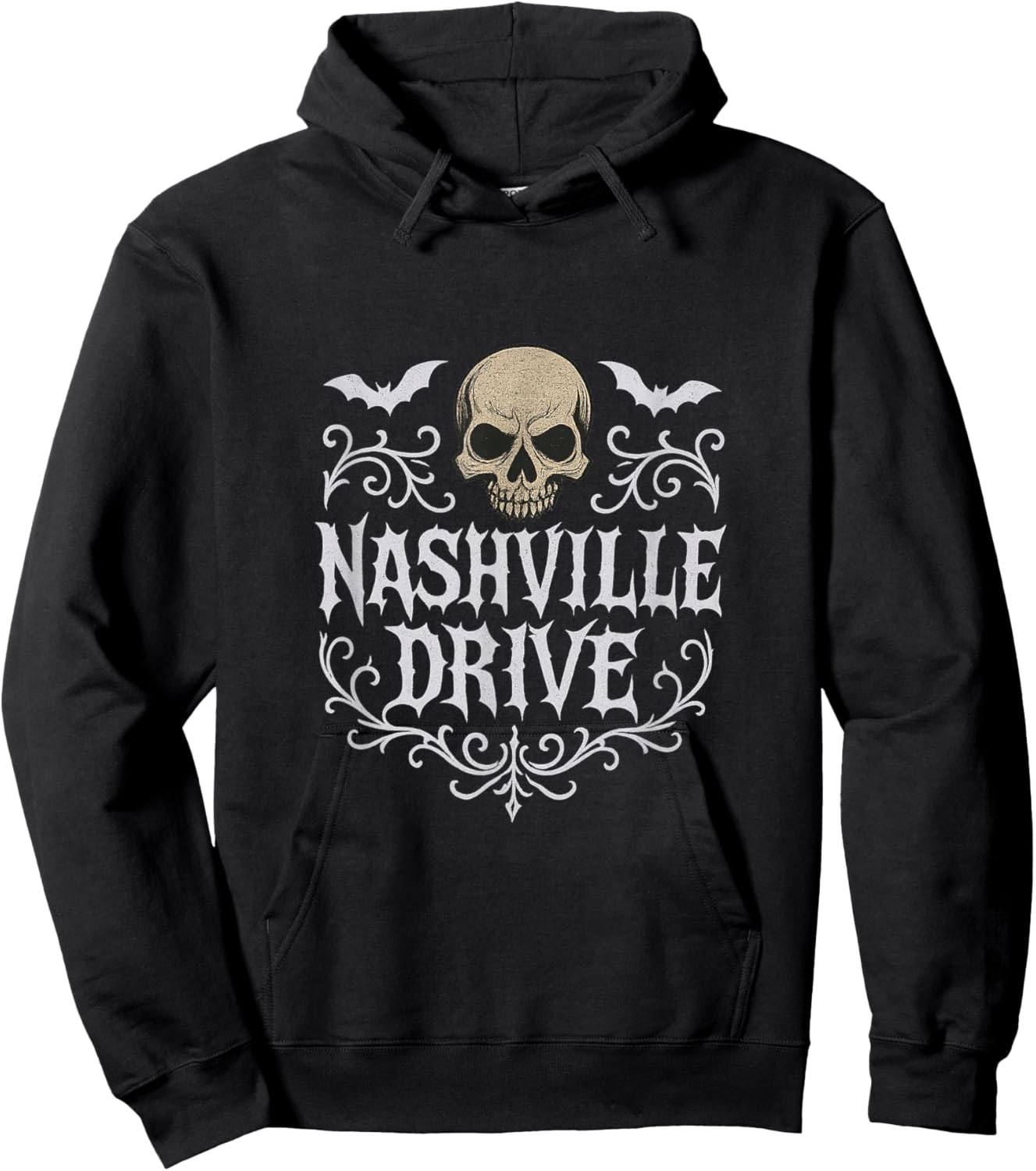 Nashville Drive Skull and Bats Hoodie - Hoodie | Black