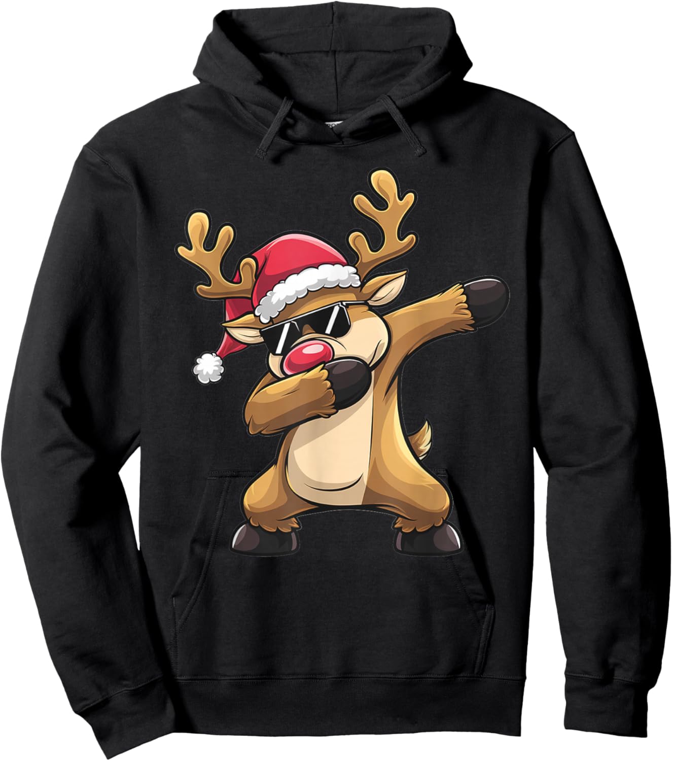 Dabbing Rudolf Reindeer Christmas Hoodie - Hoodie | Black