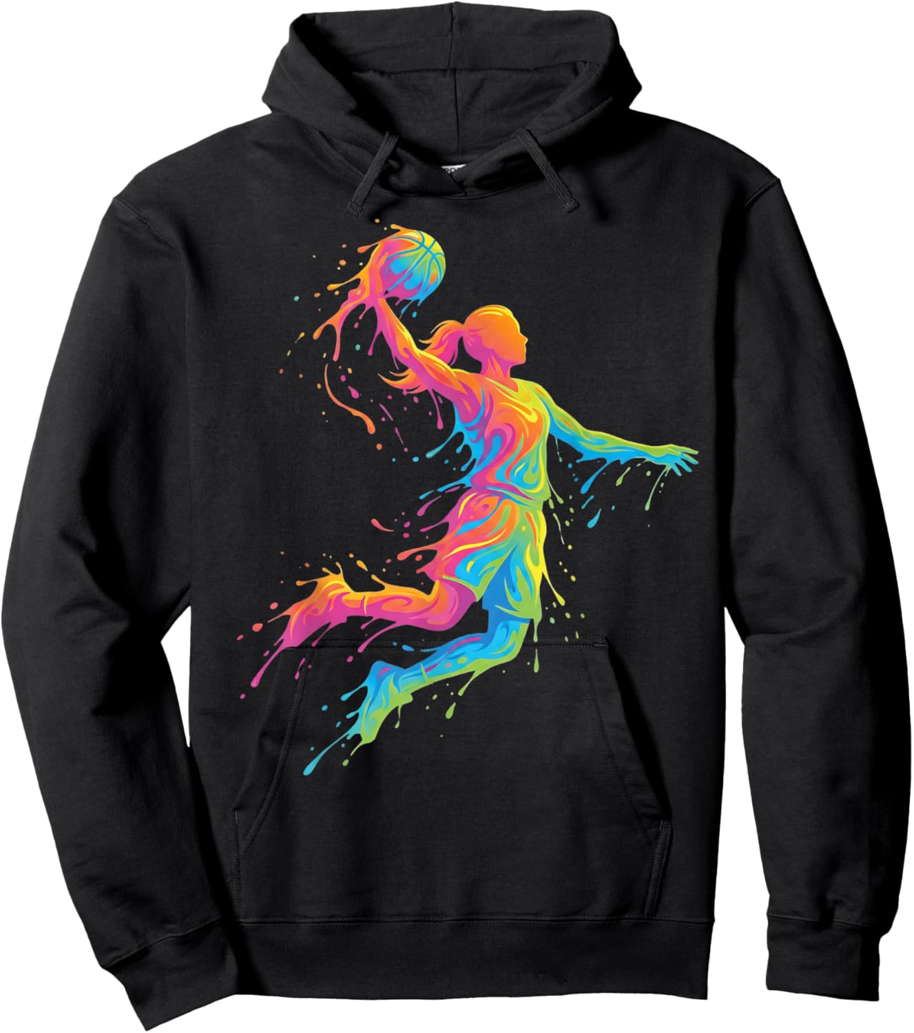 Basketball Woman Child Girl Basketball Basketball Hoodie - Hoodie | Black