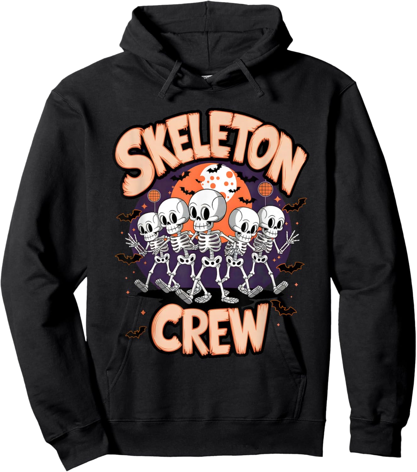Dancing Skeleton Crew Halloween Party Fun Spooky Design Hoodie - Hoodie | Black