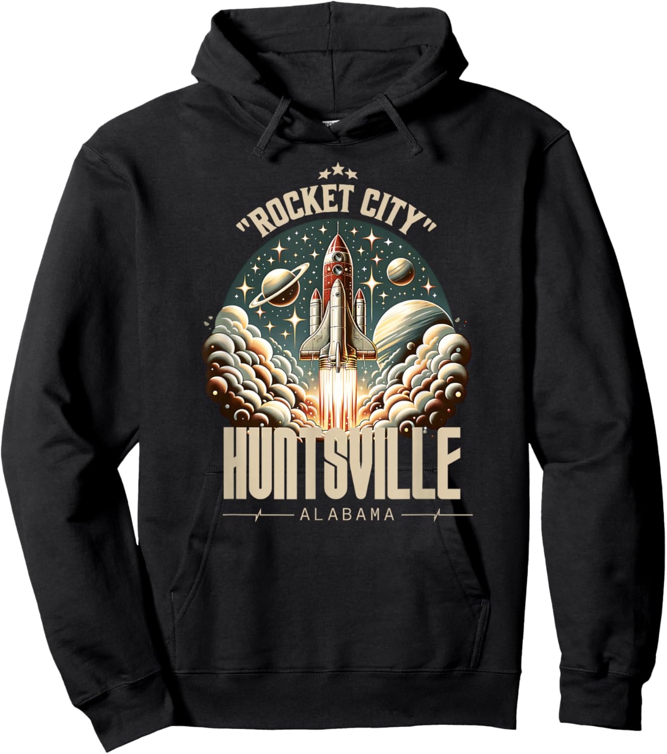 Huntsville Alabama Rocket Launch Space Lover Astronaut Gear Hoodie - Hoodie | Black