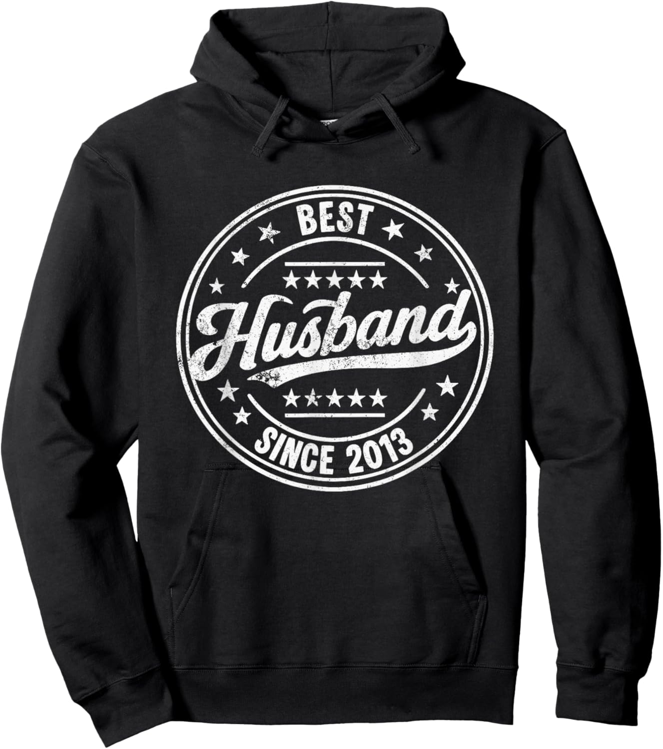Retro Proud Best Husband Since 2013 13th Wedding Anniversary Hoodie - Hoodie | Black