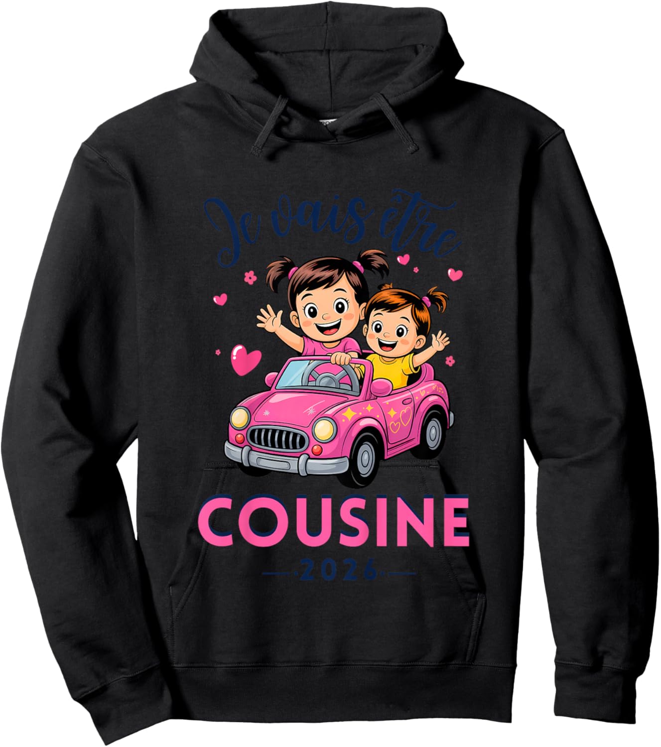 Child Future Cousin 2026 Announcement Pregnancy, Soon Cousine Hoodie - Hoodie | Black