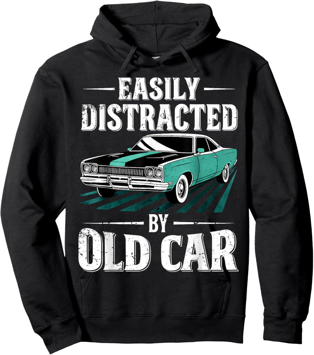 Easily Distracted By Old Cars Classic Father's Day Hoodie - Hoodie | Black