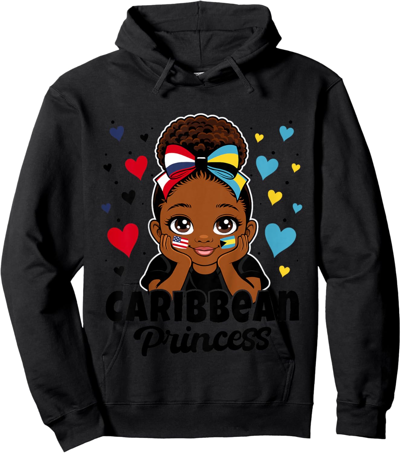 Cute Bahamas Girl Caribbean Princess Bahamian Roots Hoodie - Hoodie | Black