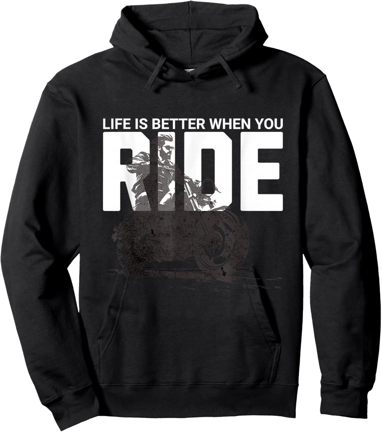 Life Is Better When You Ride Cool Motorcycle Biker Men Boys Hoodie - Hoodie | Black