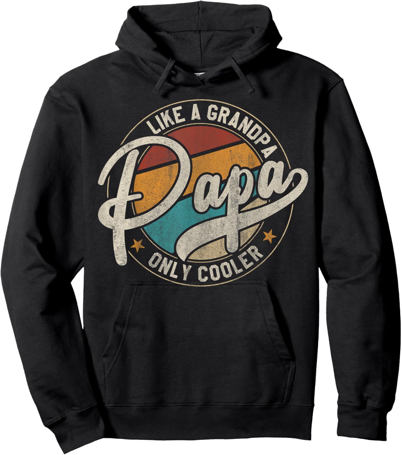 PAPA like a Grandpa ONLY COOLER Funny Dad Papa Definition Hoodie - Hoodie | Black