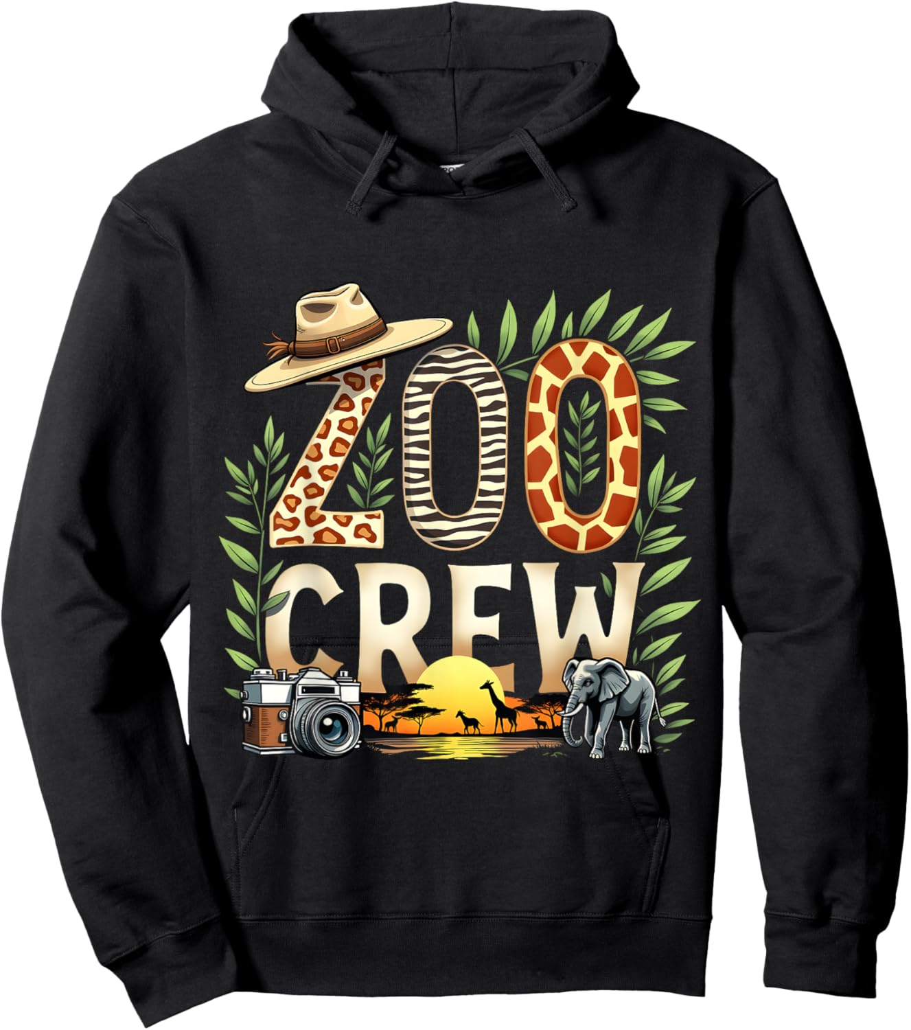 Zoo Crew Safari Animals Wild Field Trip Wildlife Animal Hoodie - Hoodie | Black