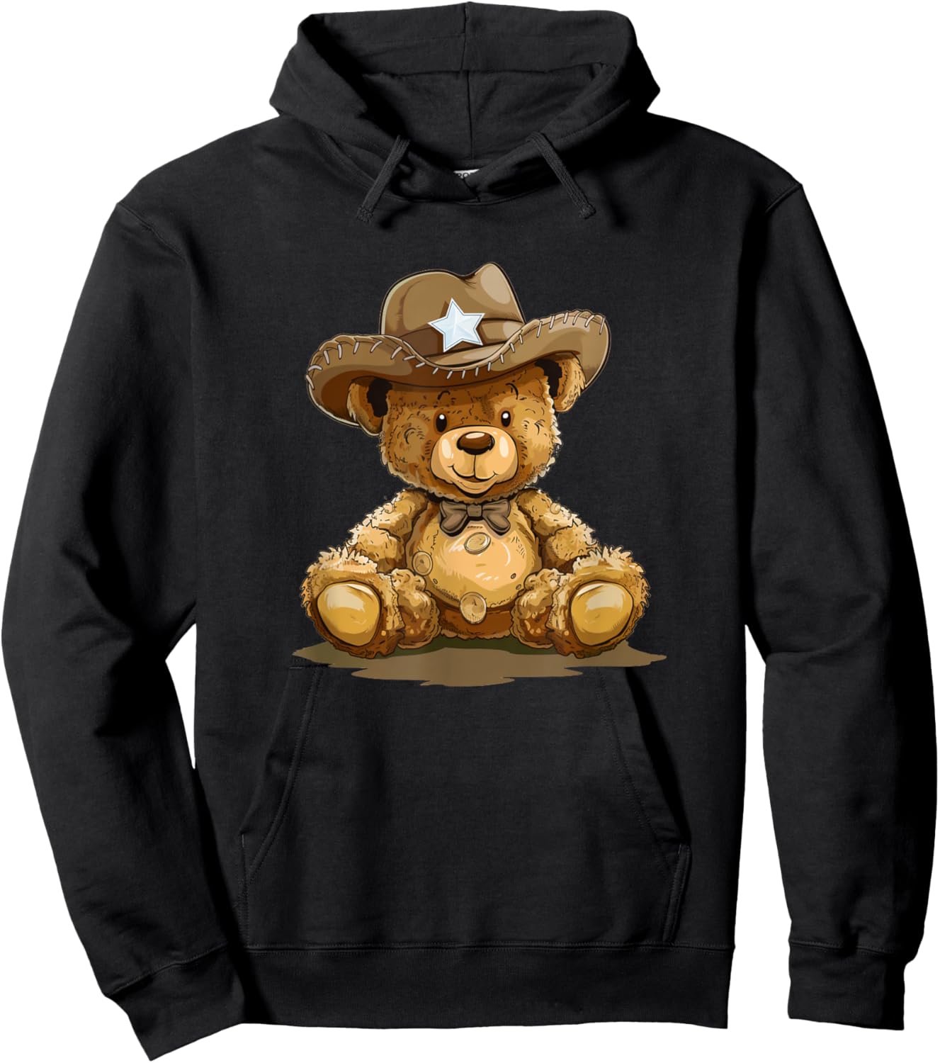 Nice Teddy Cowboy Hat Costume for Boys and Girls Hoodie - Hoodie | Black