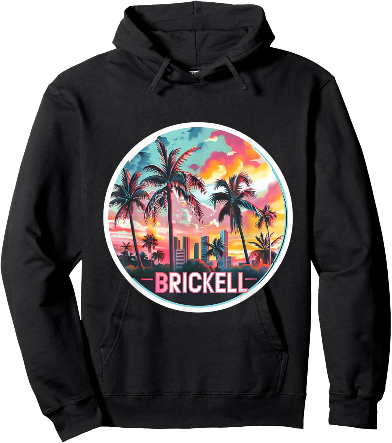 Brickell Miami Florida Squad Vacation Trip Vacay Travel Art Hoodie - Hoodie | Black
