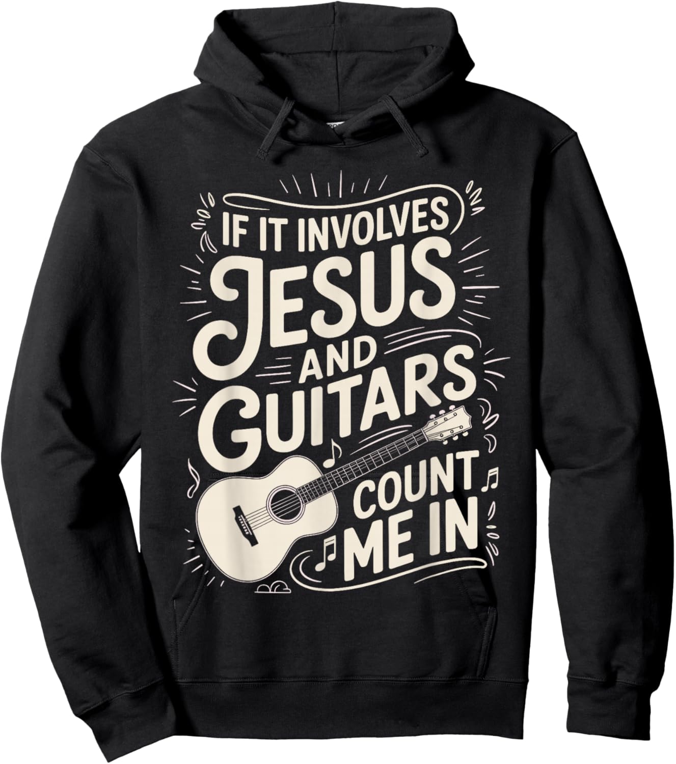 Funny Guitar Art Women Kids Guitar Player Guitarist Hoodie - Hoodie | Black