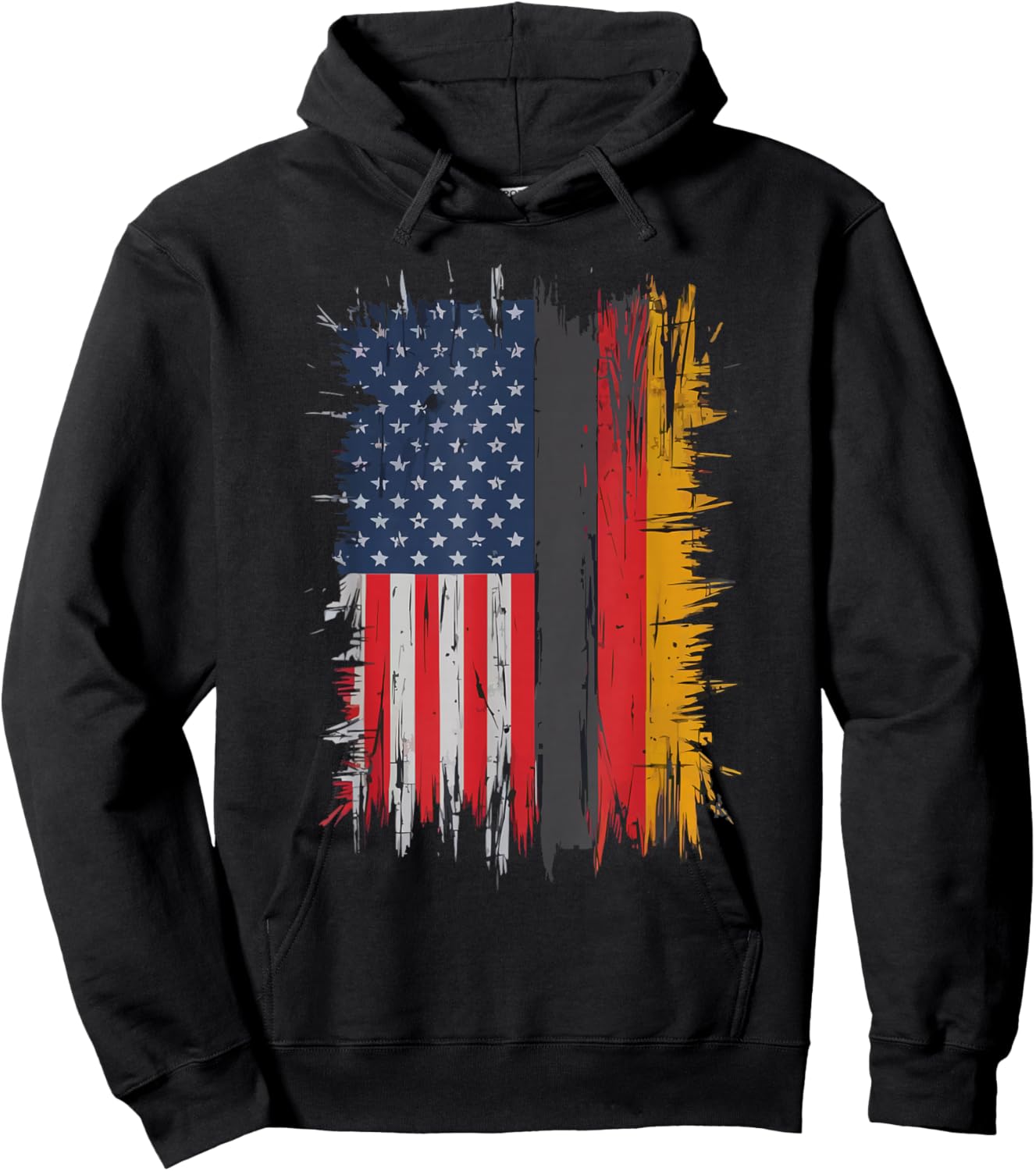 Half German Half American USA Flag Germany America Hoodie - Hoodie | Black