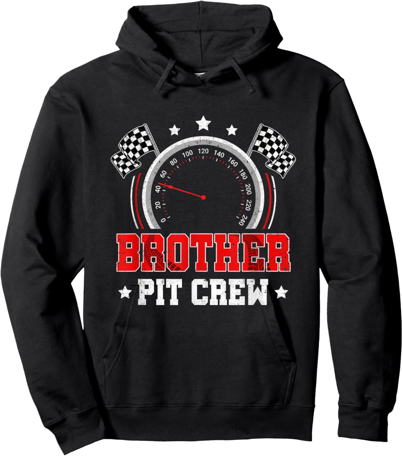 Brother Pit Crew Race Car Birthday Party Racing Family Hoodie - Hoodie | Black