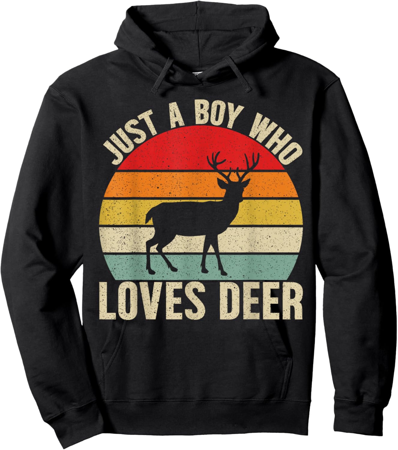 Just a Boy Who Loves Deer For Deer Lover Kids Boys Hoodie - Hoodie | Black