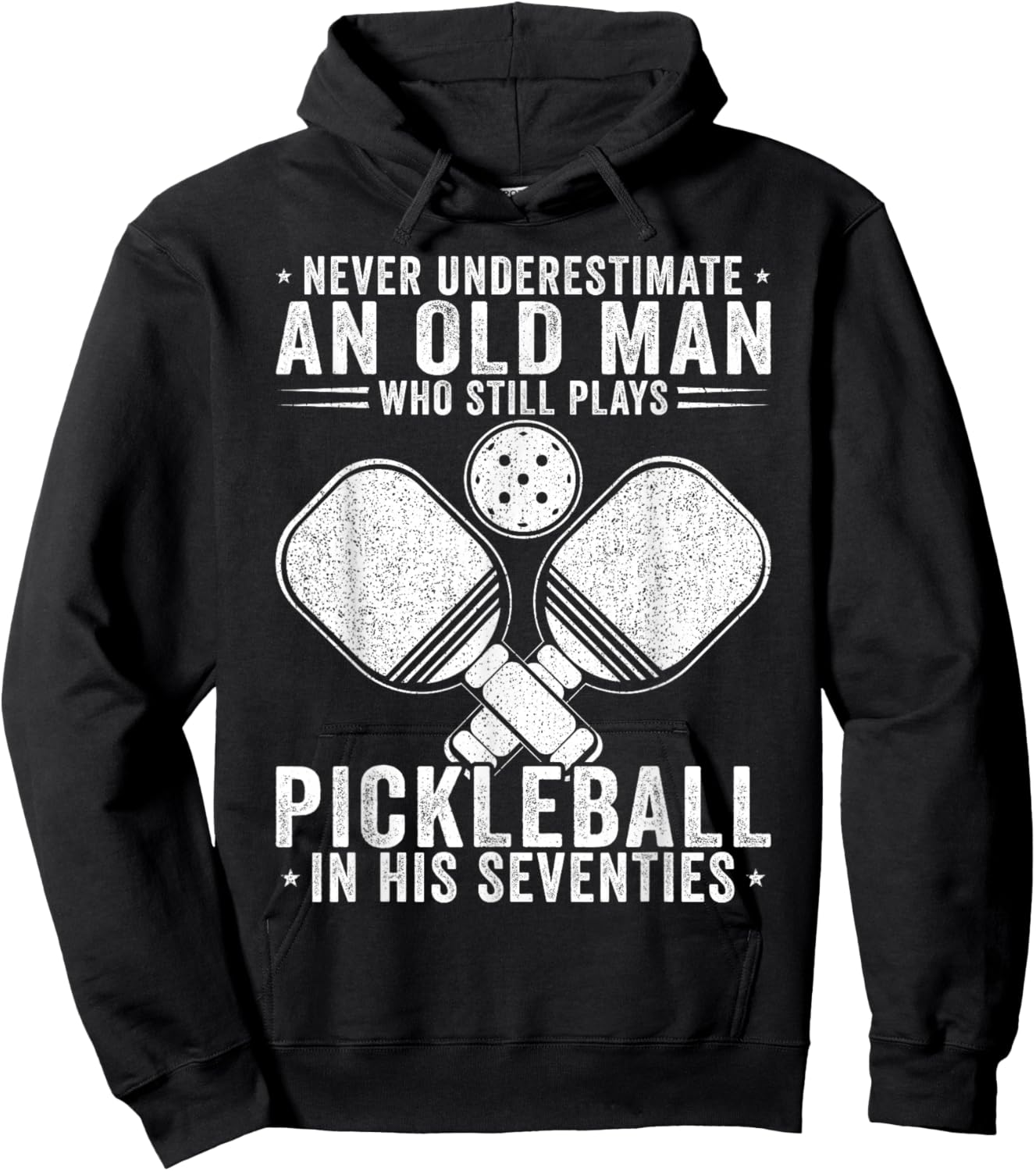The Best Men Play Pickleball Seventies Funny Pickle Ball Hoodie - Hoodie | Black