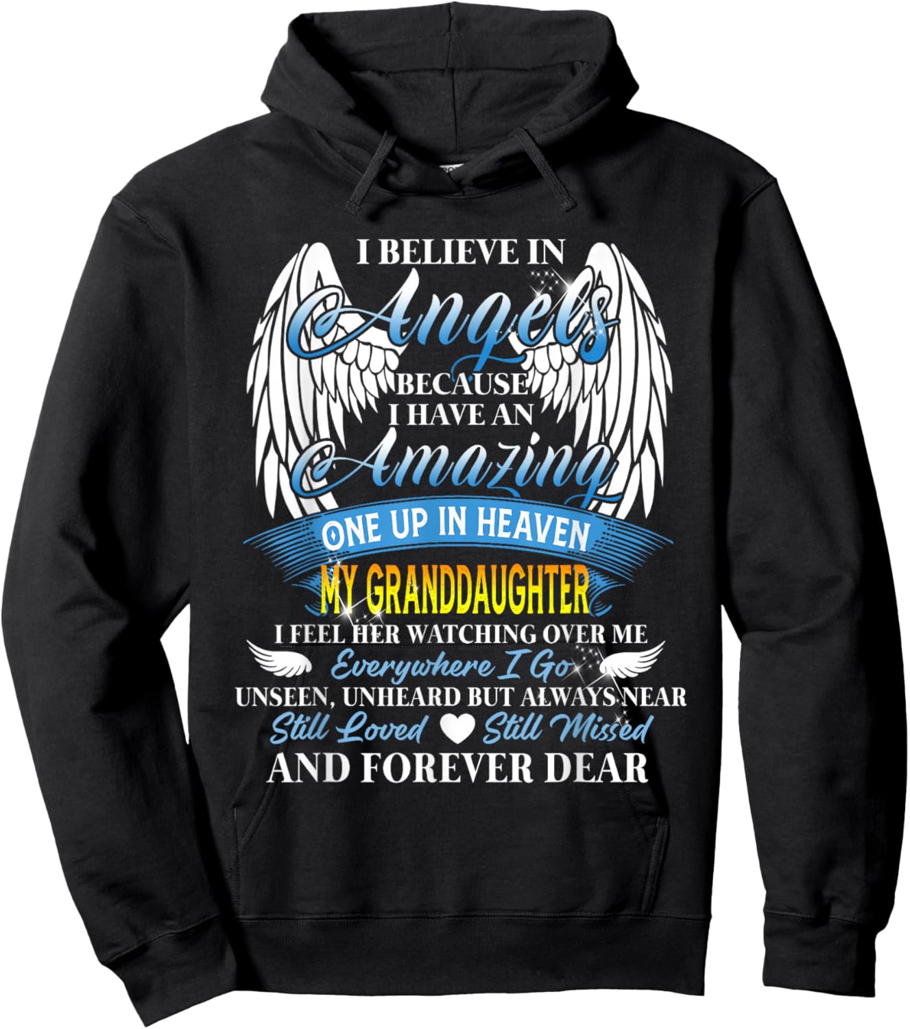 in Heaven My Granddaughter is Smiling Loving Memorial Design Hoodie - Hoodie | Black