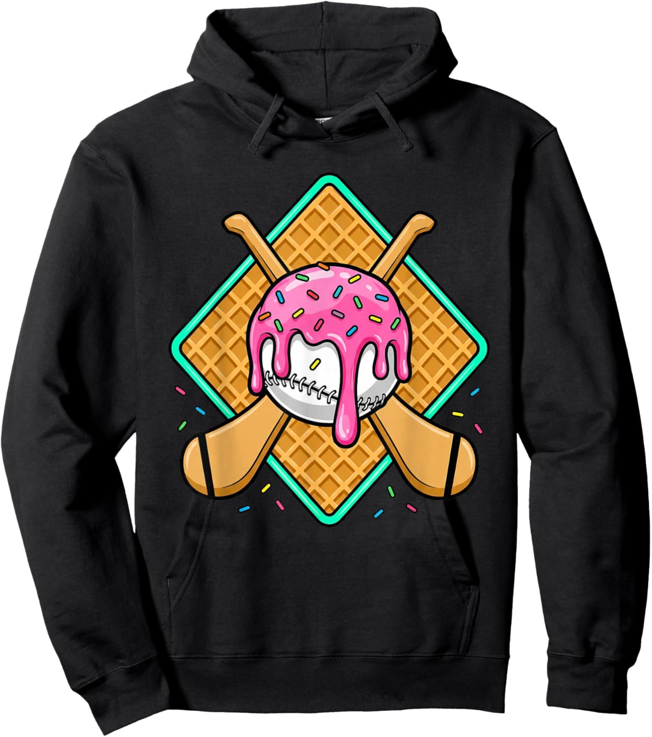 Hurling Player Ice Cream Drip Boys Kids Hurling Dripping Hoodie - Hoodie | Black