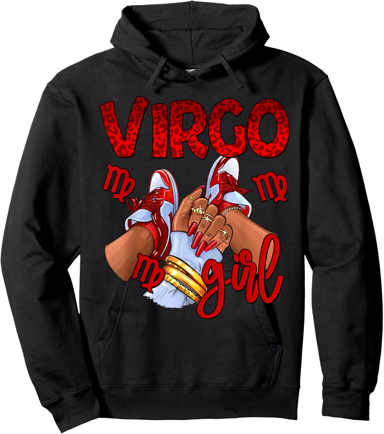 Virgo Girl Birthday Women Sneakers Zodiac Sign Bday Hoodie - Hoodie | Black