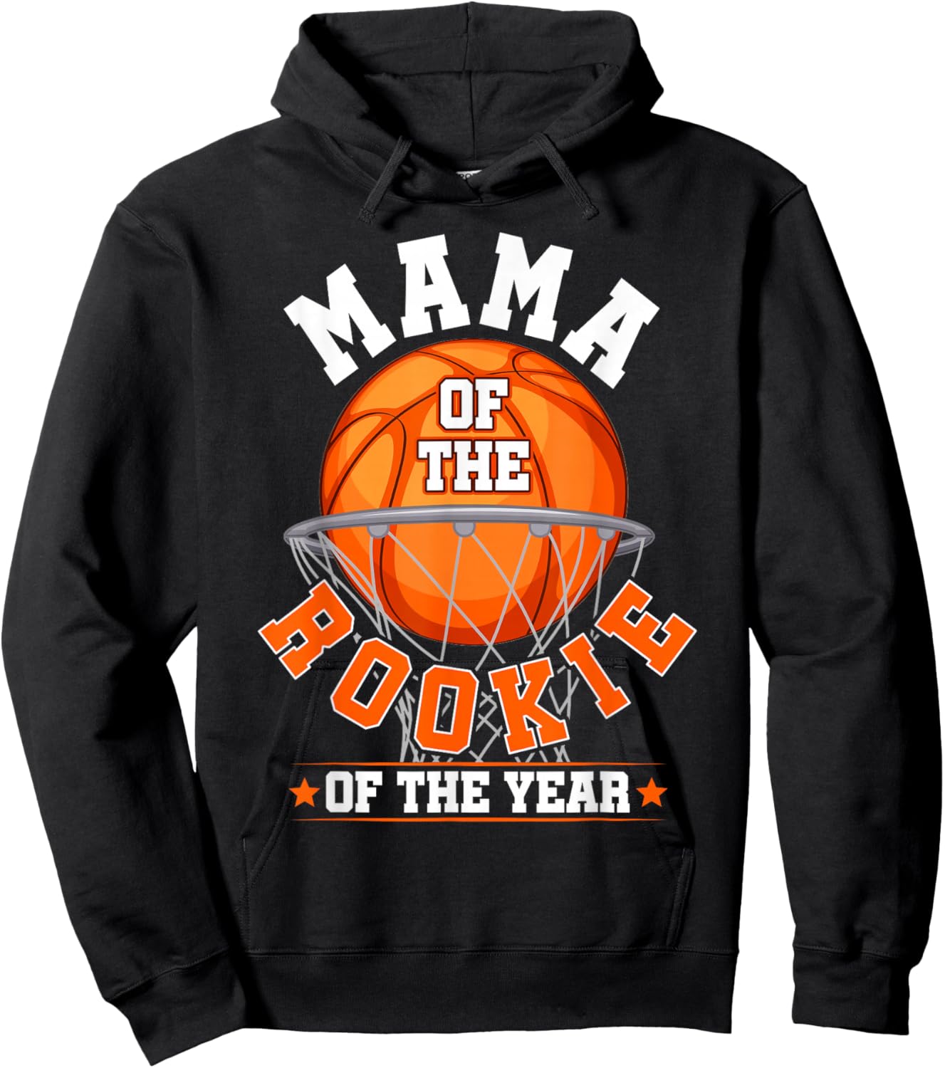 Mama of Rookie 1st Birthday Basketball Family Matching Party Hoodie - Hoodie | Black