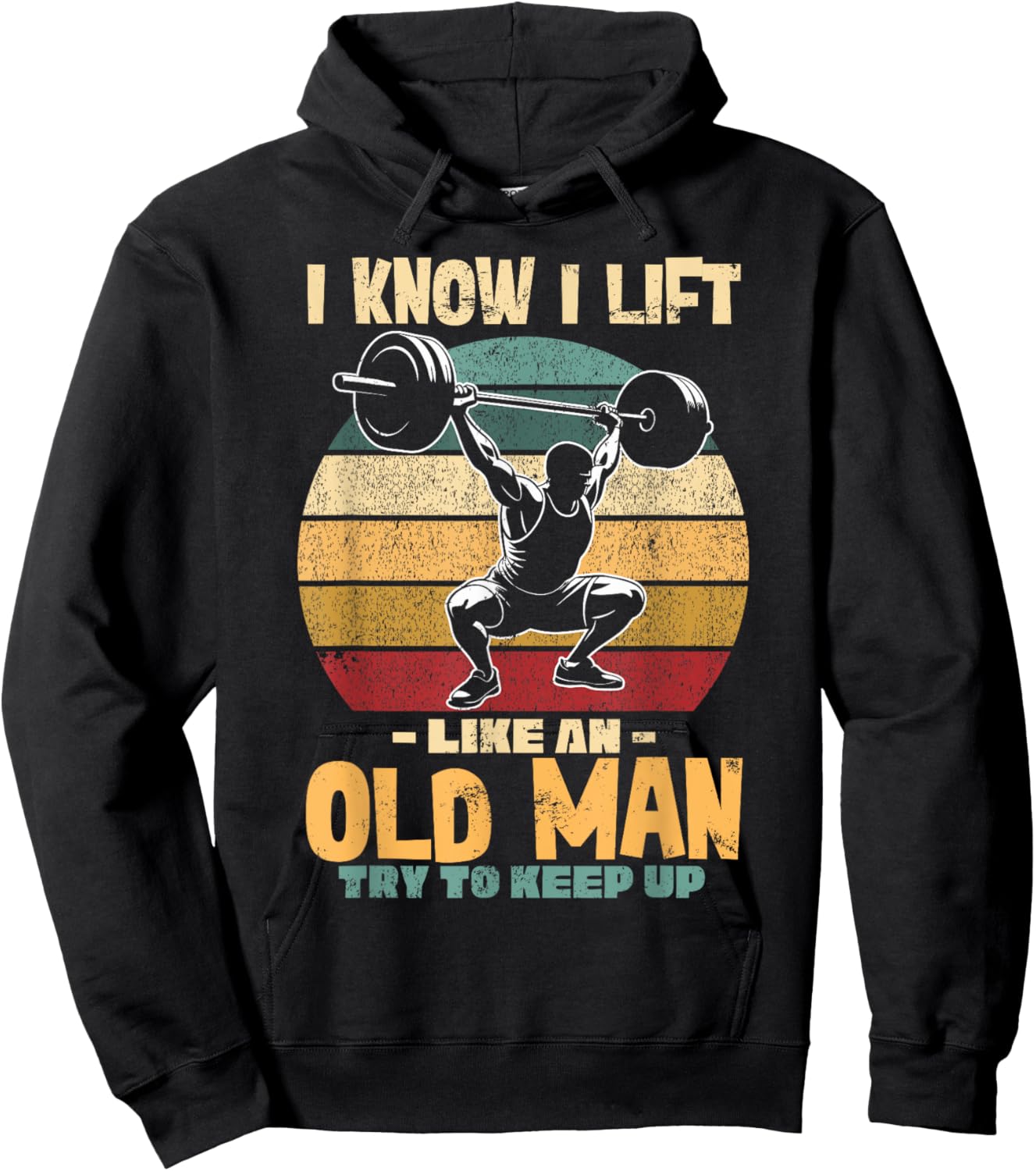 Lifting Gym Fitness, Old Man, I Lift Like An Old Man Weights Hoodie - Hoodie | Black