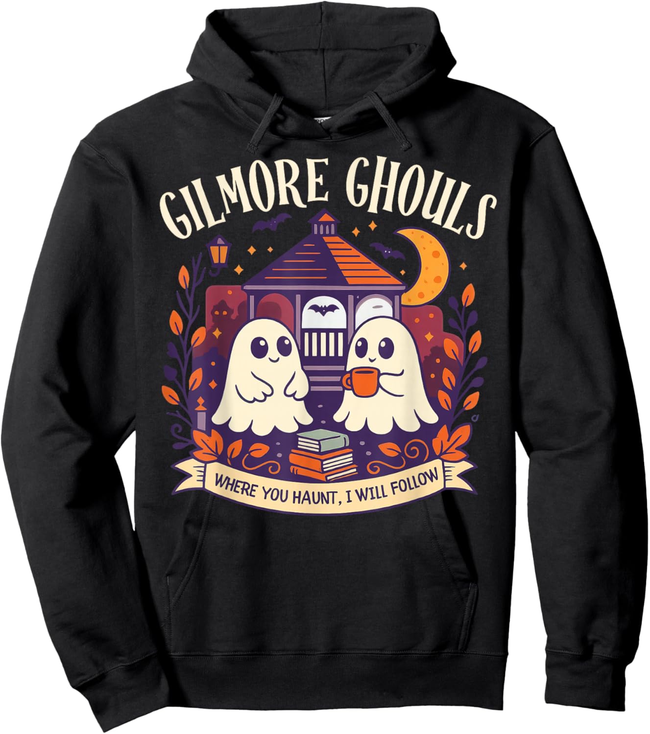 Gilmore Ghouls Where You Haunt I Will Follow Halloween Ghost Hoodie - Hoodie | Black
