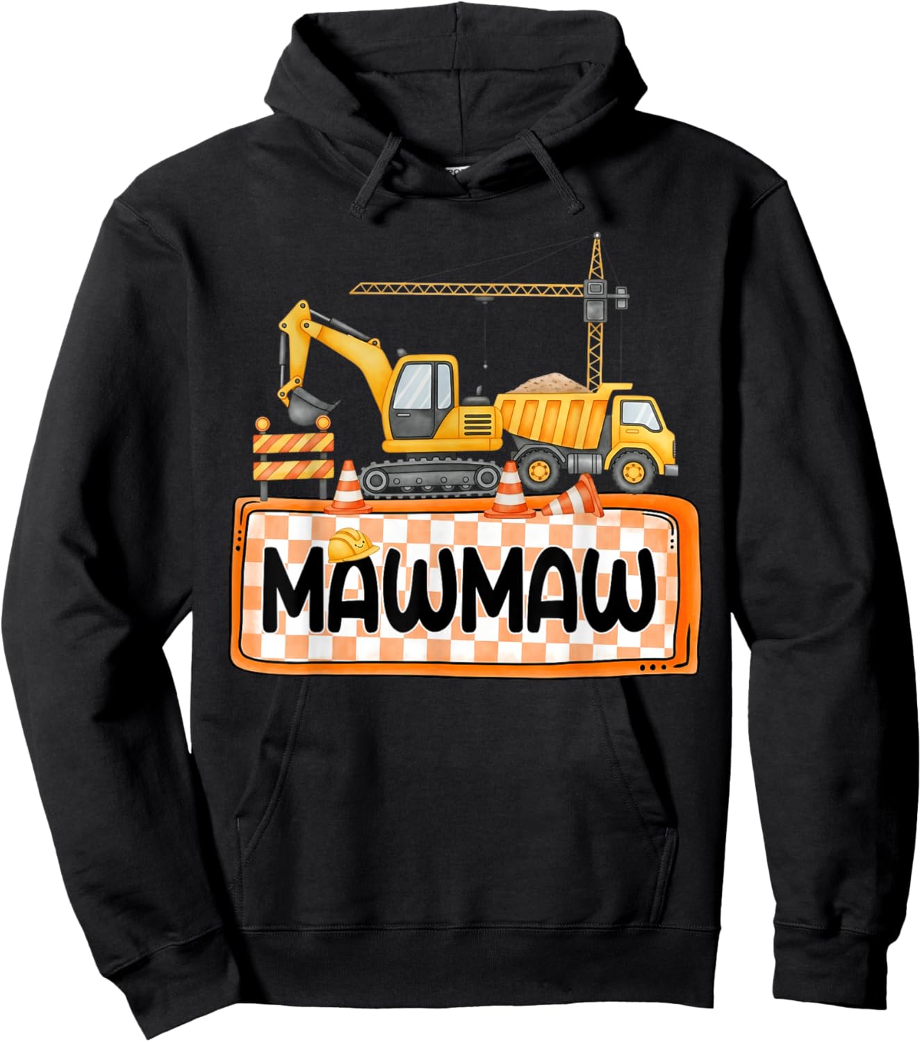 Funny Mawmaw Construction Excavator Matching Family Hoodie - Hoodie | Black